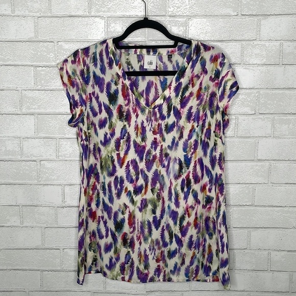 CAbi Plume Feather Print Blouse - Picture 3 of 12